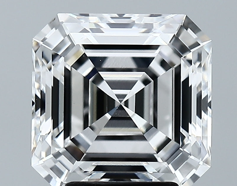 3.88 Carat Asscher Lab Diamond with  Cut Diamond in 14KT  view 1
