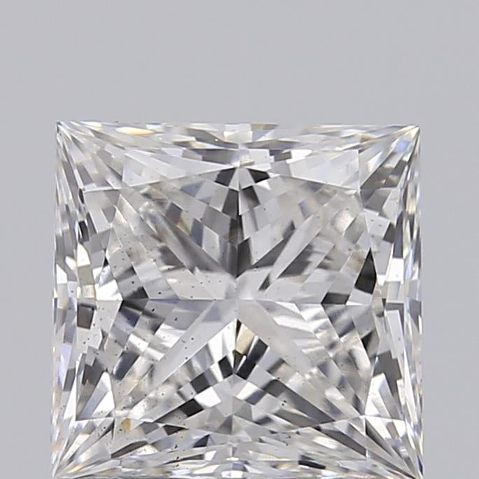 1.23 Carat Princess Lab Diamond with  Cut Diamond in 14KT  view 1
