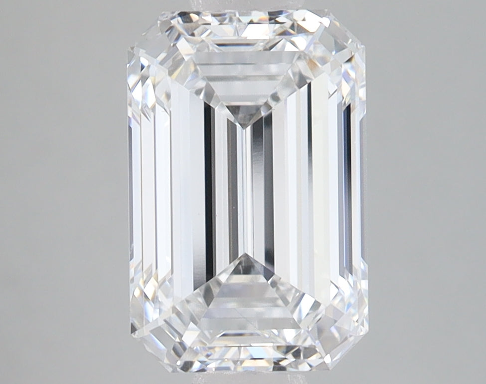 2.92 Carat Emerald Lab Diamond with  Cut Diamond in 14KT  view 1
