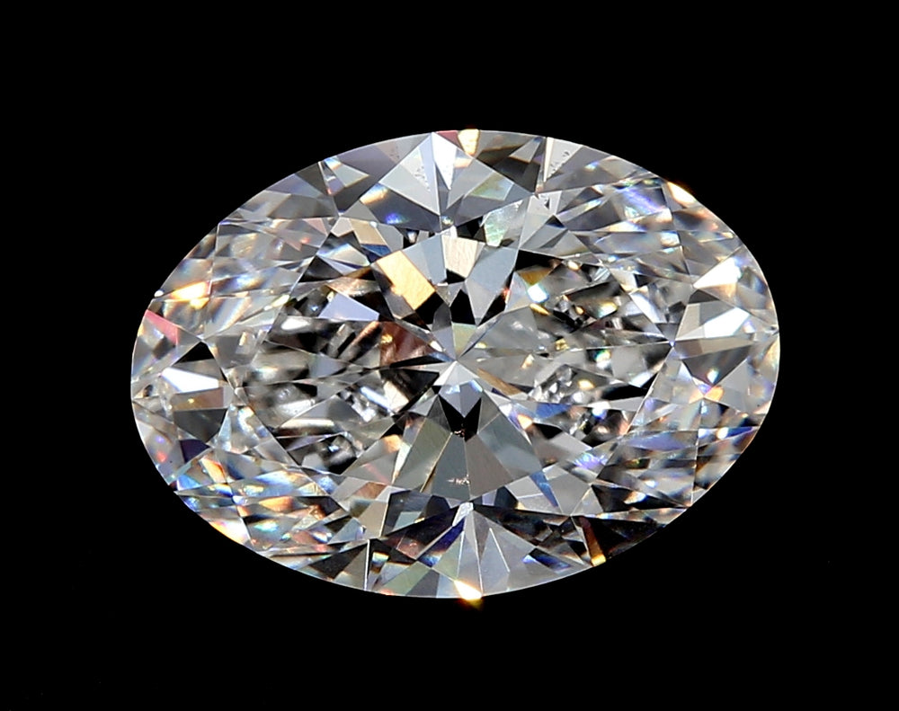 2.59 Carat Oval Lab Diamond with  Cut Diamond in 14KT  view 1
