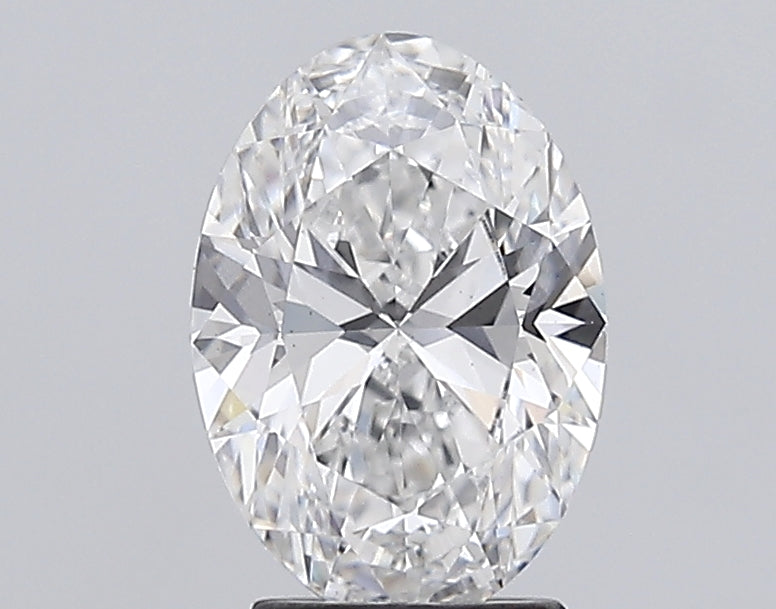 2.76 Carat Oval Lab Diamond with  Cut Diamond in 14KT  view 1
