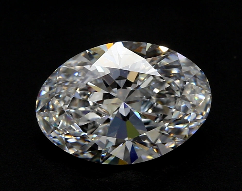2.2 Carat Oval Lab Diamond with  Cut Diamond in 14KT  view 1
