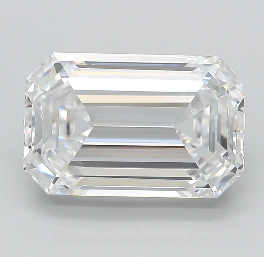 3.03 Carat Emerald Lab Diamond with  Cut Diamond in 14KT  view 1
