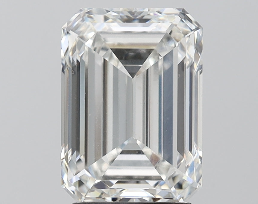 3.09 Carat Emerald Lab Diamond with  Cut Diamond in 14KT  view 1
