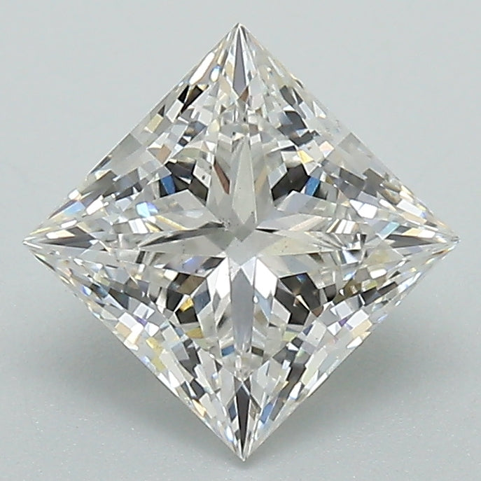 1.53 Carat Princess Lab Diamond with  Cut Diamond in 14KT  view 1

