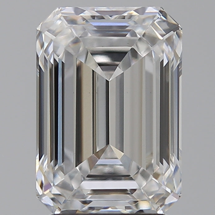 3.09 Carat Emerald Lab Diamond with  Cut Diamond in 14KT  view 1
