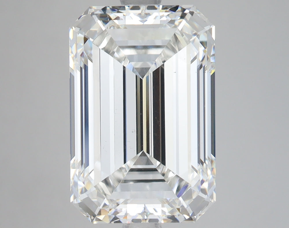 6.63 Carat Emerald Lab Diamond with  Cut Diamond in 14KT  view 1
