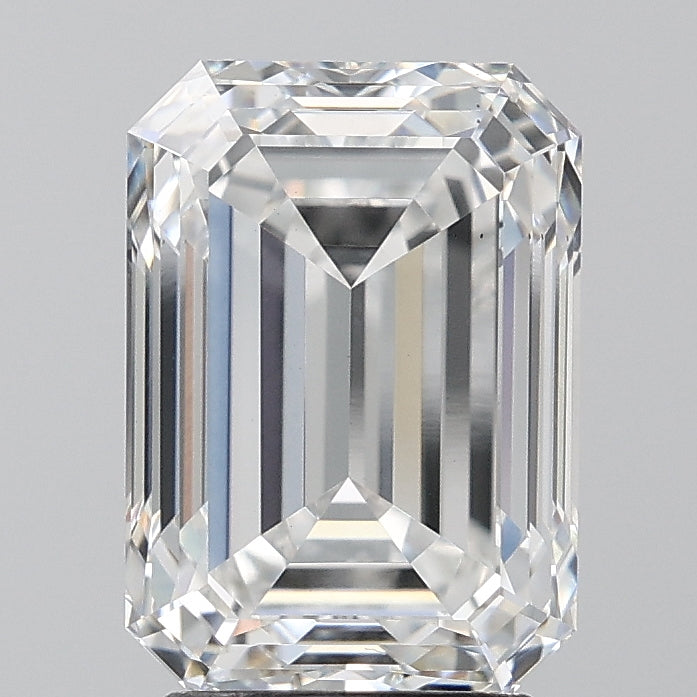 3.61 Carat Emerald Lab Diamond with  Cut Diamond in 14KT  view 1
