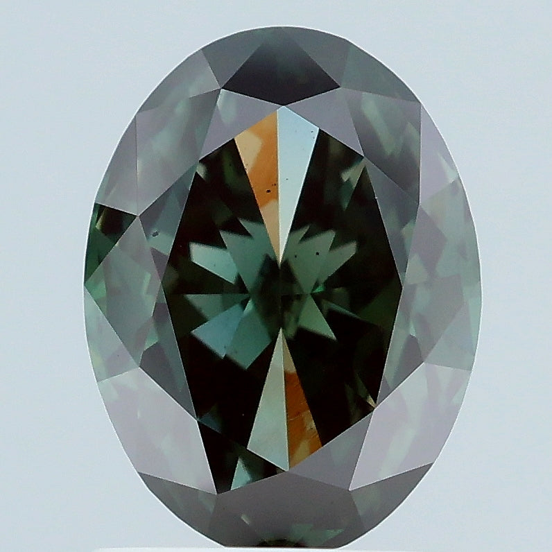 1.51 Carat Oval Lab Diamond with  Cut Diamond in 14KT  view 1
