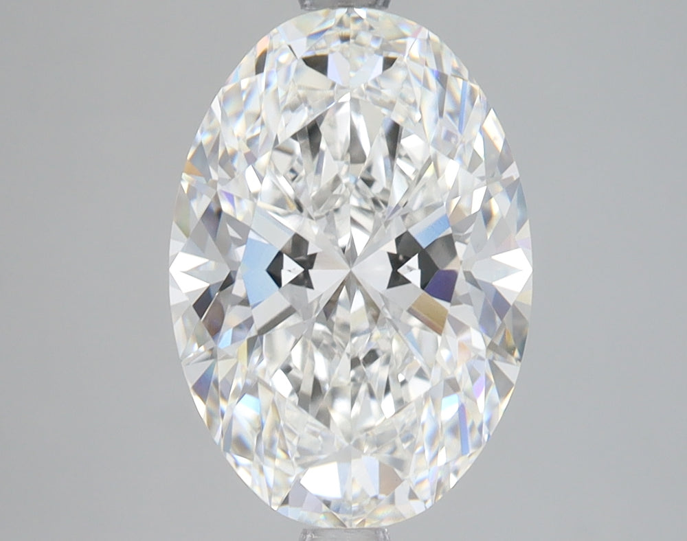 4.01 Carat Oval Lab Diamond with  Cut Diamond in 14KT  view 1
