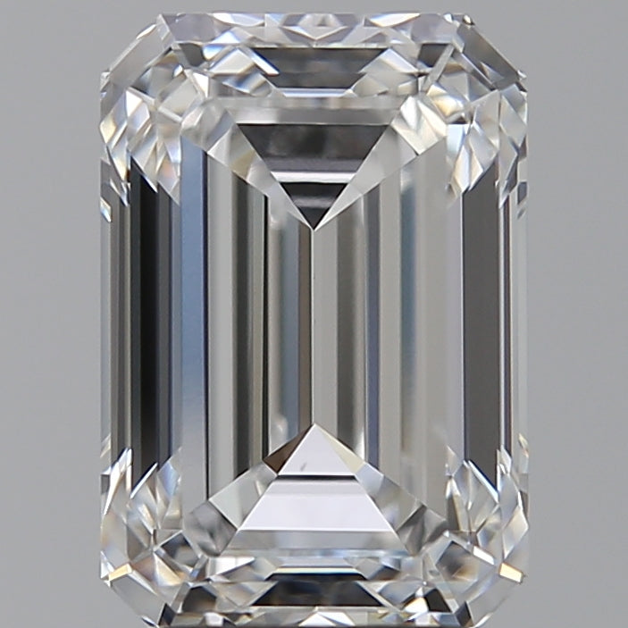3.58 Carat Emerald Lab Diamond with  Cut Diamond in 14KT  view 1
