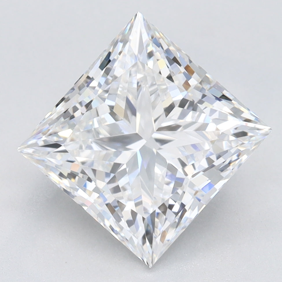 2.68 Carat Princess Lab Diamond with  Cut Diamond in 14KT  view 1
