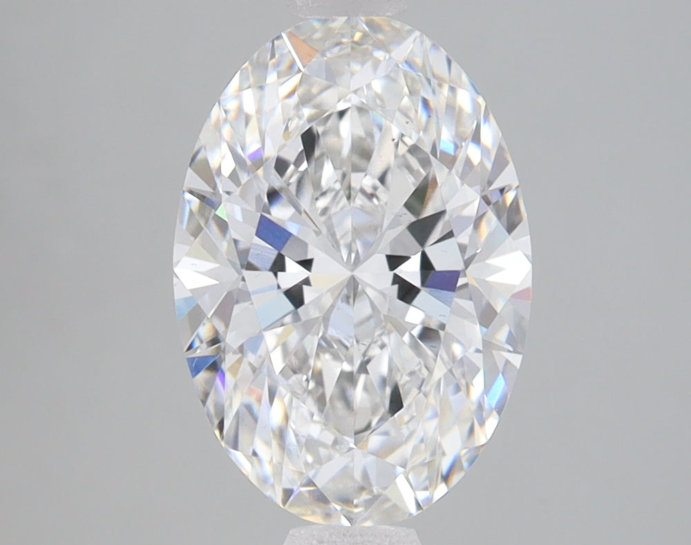 2.58 Carat Oval Lab Diamond with  Cut Diamond in 14KT  view 1
