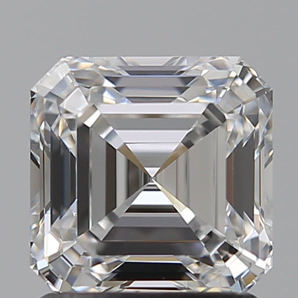 1.5 Carat Asscher Lab Diamond with  Cut Diamond in 14KT  view 1
