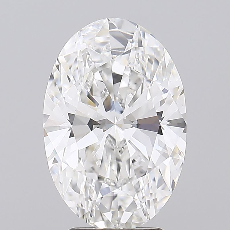 3.85 Carat Oval Lab Diamond with  Cut Diamond in 14KT  view 1
