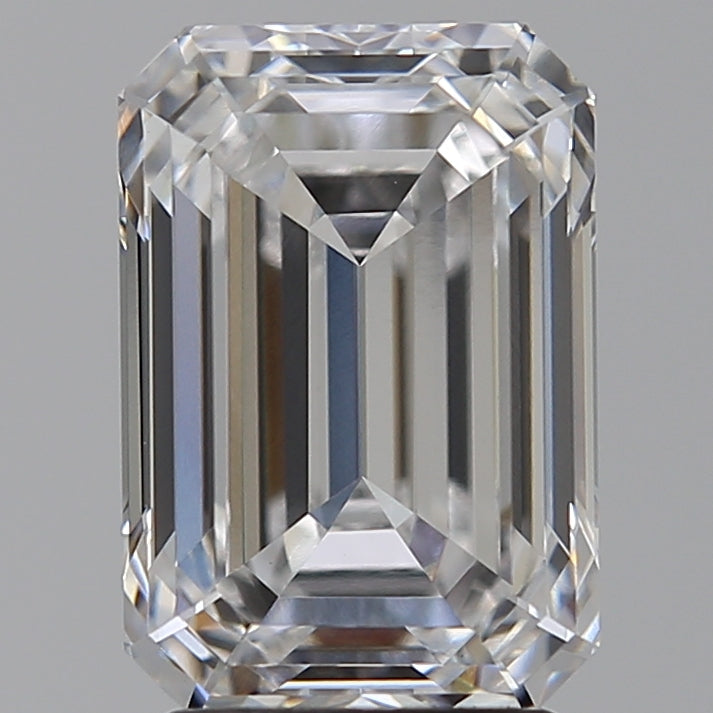 3.08 Carat Emerald Lab Diamond with  Cut Diamond in 14KT  view 1
