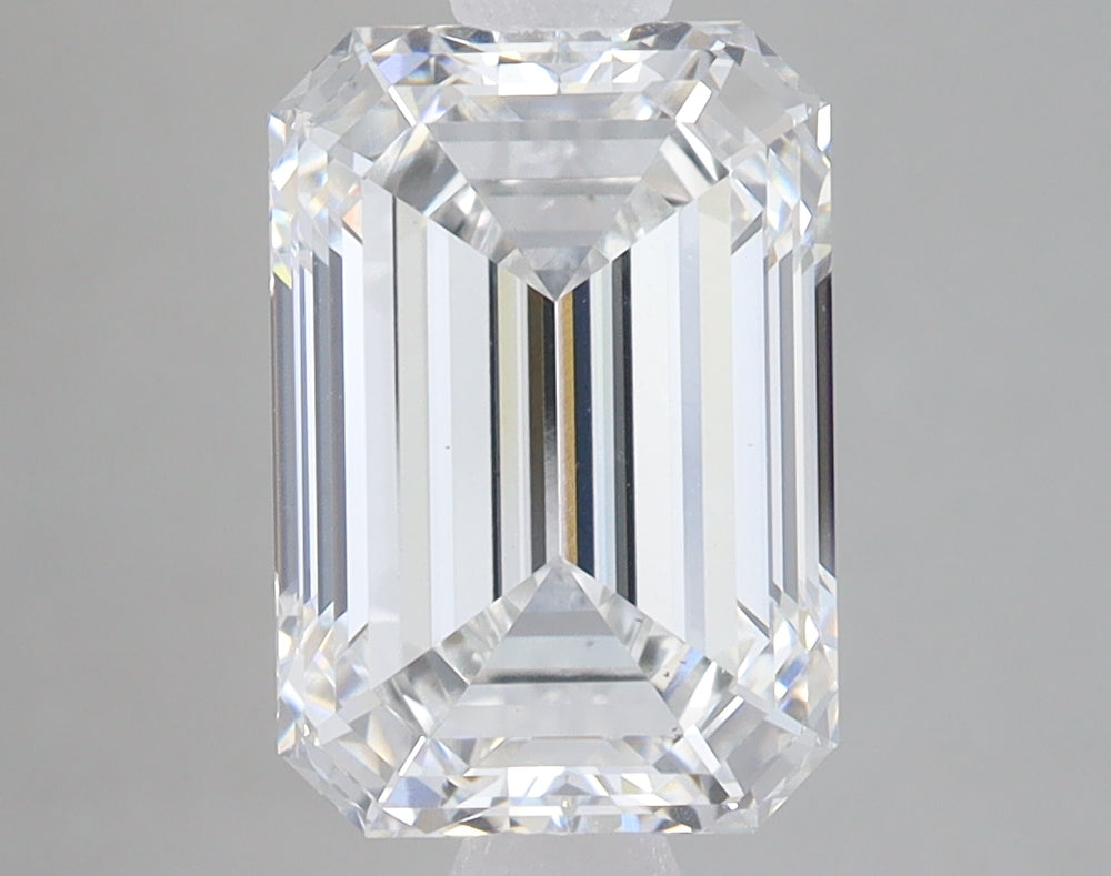 3.63 Carat Emerald Lab Diamond with  Cut Diamond in 14KT  view 1

