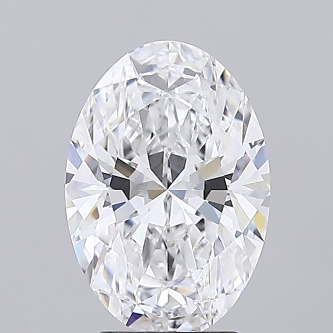 3.08 Carat Oval Lab Diamond with  Cut Diamond in 14KT  view 1
