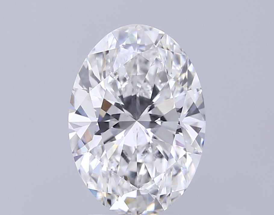 3.07 Carat Oval Lab Diamond with  Cut Diamond in 14KT  view 1
