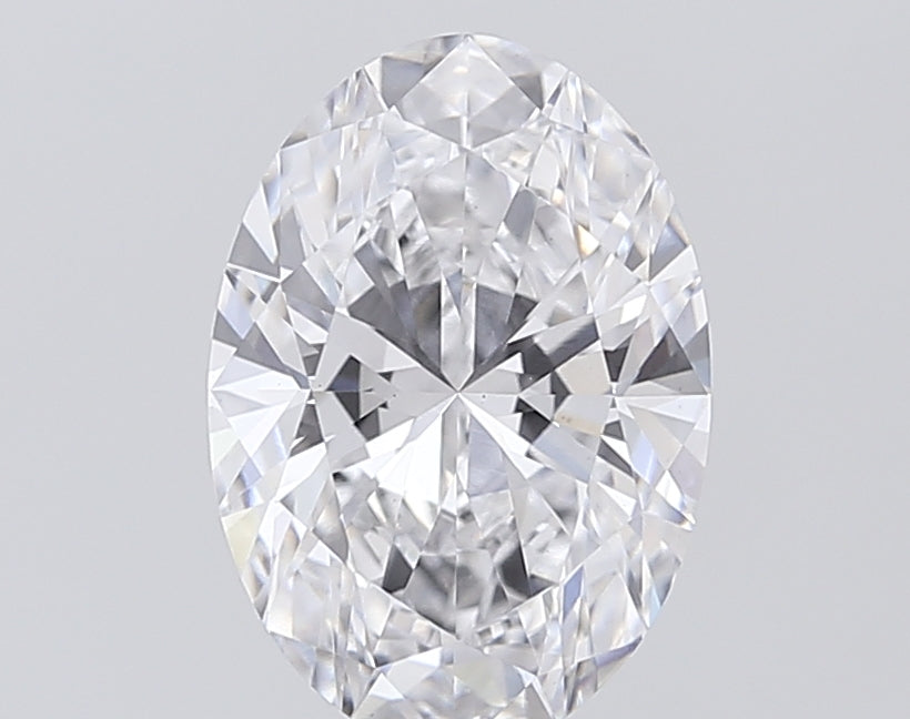 3.07 Carat Oval Lab Diamond with  Cut Diamond in 14KT  view 1
