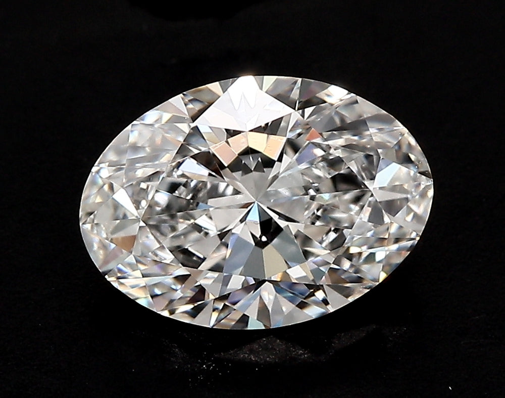 3.01 Carat Oval Lab Diamond with  Cut Diamond in 14KT  view 1
