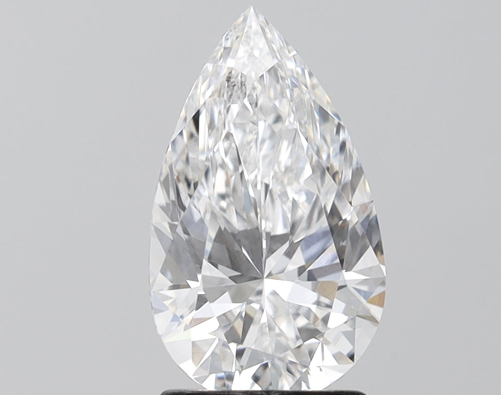 1.9 Carat Pear Lab Diamond with  Cut Diamond in 14KT  view 1
