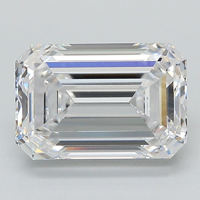2.87 Carat Emerald Lab Diamond with  Cut Diamond in 14KT  view 1
