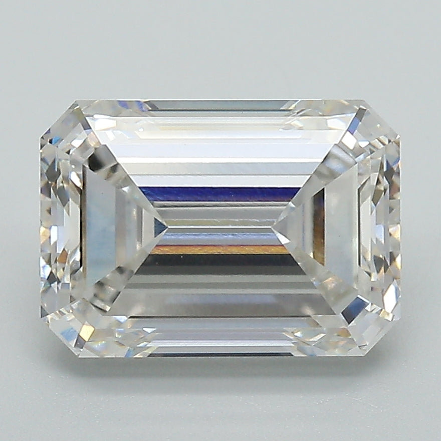 3.51 Carat Emerald Lab Diamond with  Cut Diamond in 14KT  view 1

