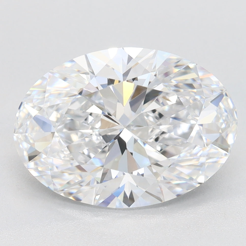 3.05 Carat Oval Lab Diamond with  Cut Diamond in 14KT  view 1

