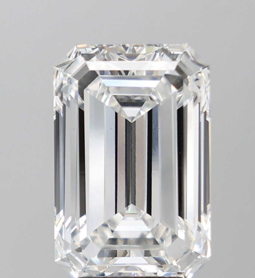 8.67 Carat Emerald Lab Diamond with  Cut Diamond in 14KT  view 1
