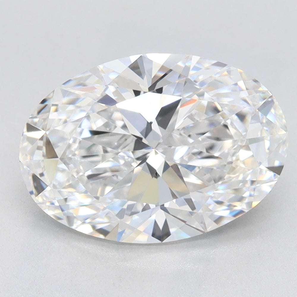 2.59 Carat Oval Lab Diamond with  Cut Diamond in 14KT  view 1
