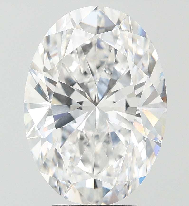 5.03 Carat Oval Lab Diamond with  Cut Diamond in 14KT  view 1
