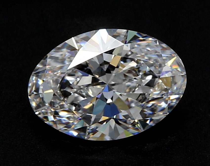 1.5 Carat Oval Lab Diamond with  Cut Diamond in 14KT  view 1
