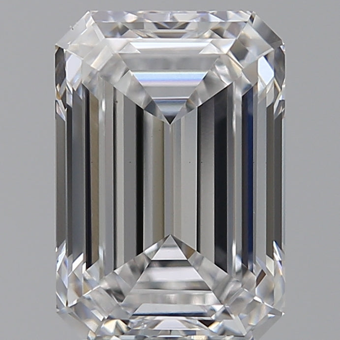 3.02 Carat Emerald Lab Diamond with  Cut Diamond in 14KT  view 1
