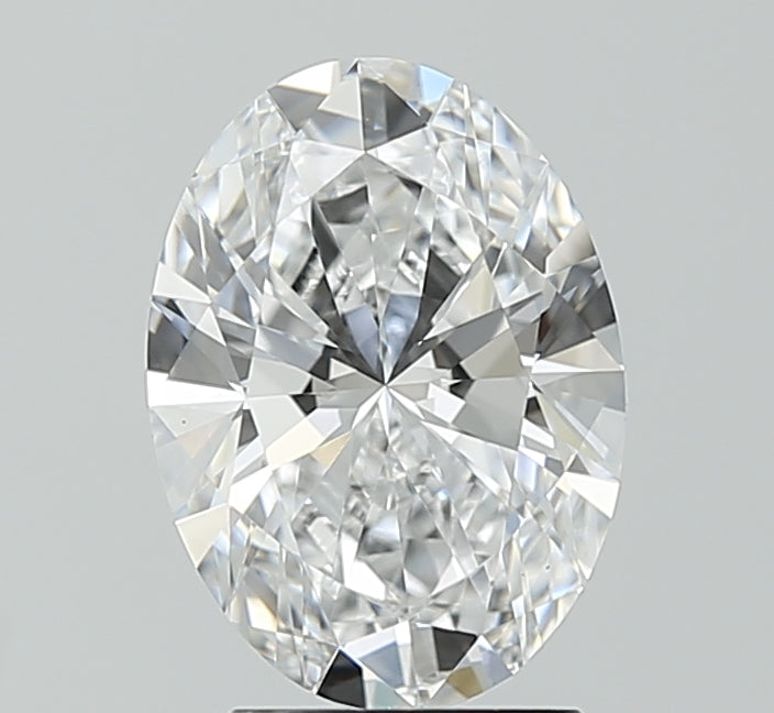 2.1 Carat Oval Lab Diamond with  Cut Diamond in 14KT  view 1
