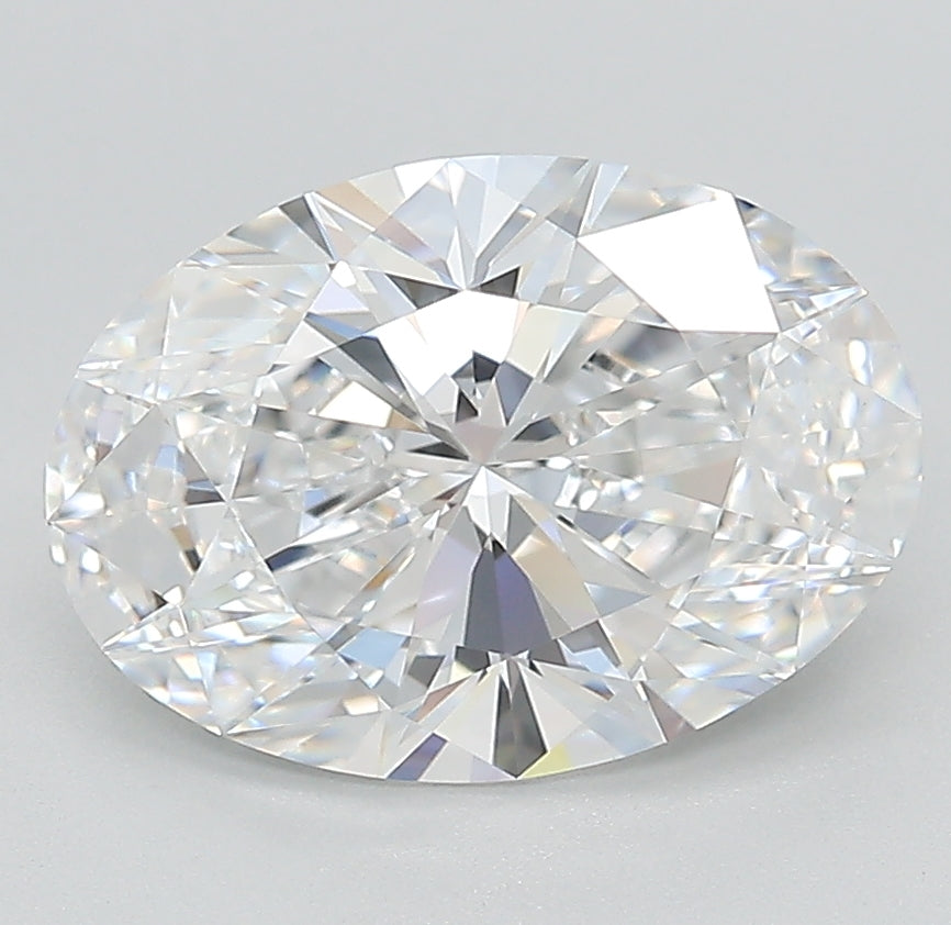 3.13 Carat Oval Lab Diamond with  Cut Diamond in 14KT  view 1
