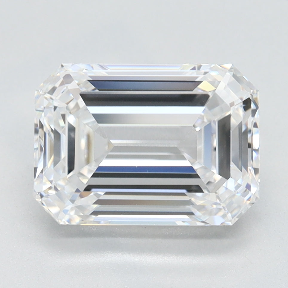 2.59 Carat Emerald Lab Diamond with  Cut Diamond in 14KT  view 1
