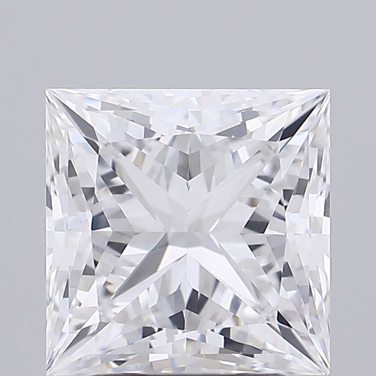 3.02 Carat Princess Lab Diamond with  Cut Diamond in 14KT  view 1
