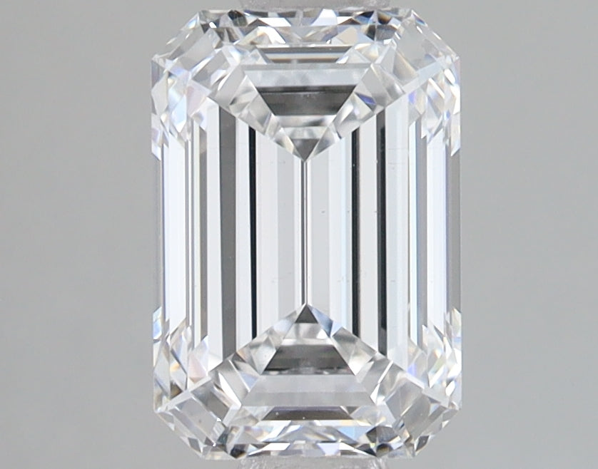 2.03 Carat Emerald Lab Diamond with  Cut Diamond in 14KT  view 1
