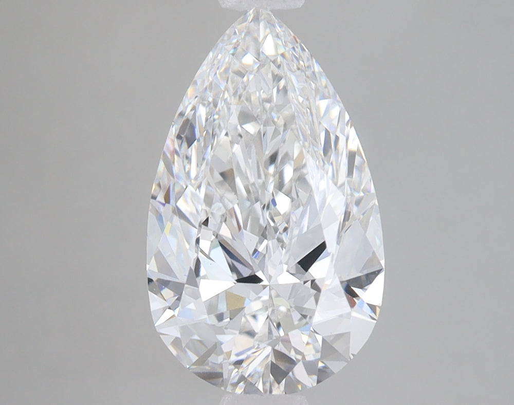 3.0 Carat Pear Lab Diamond with  Cut Diamond in 14KT  view 1
