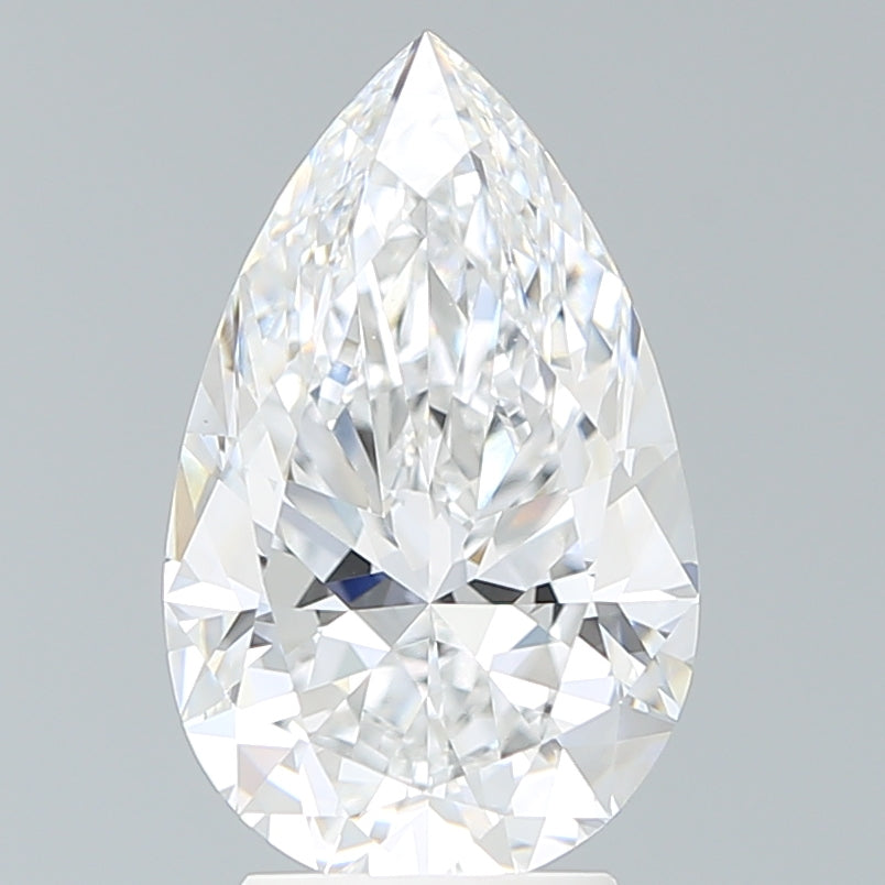 3.78 Carat Pear Lab Diamond with  Cut Diamond in 14KT  view 1
