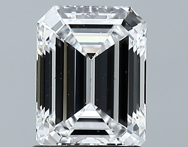 1.5 Carat Emerald Lab Diamond with  Cut Diamond in 14KT  view 1
