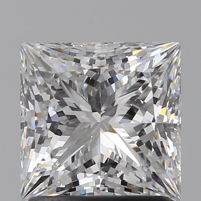 1.51 Carat Princess Lab Diamond with  Cut Diamond in 14KT  view 1
