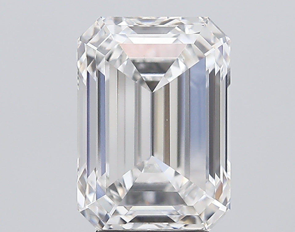 5.09 Carat Emerald Lab Diamond with  Cut Diamond in 14KT  view 1
