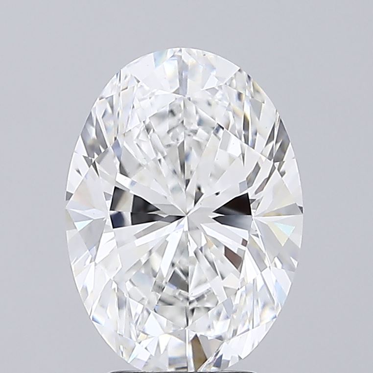 4.03 Carat Oval Lab Diamond with  Cut Diamond in 14KT  view 1
