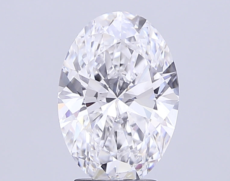3.61 Carat Oval Lab Diamond with  Cut Diamond in 14KT  view 1
