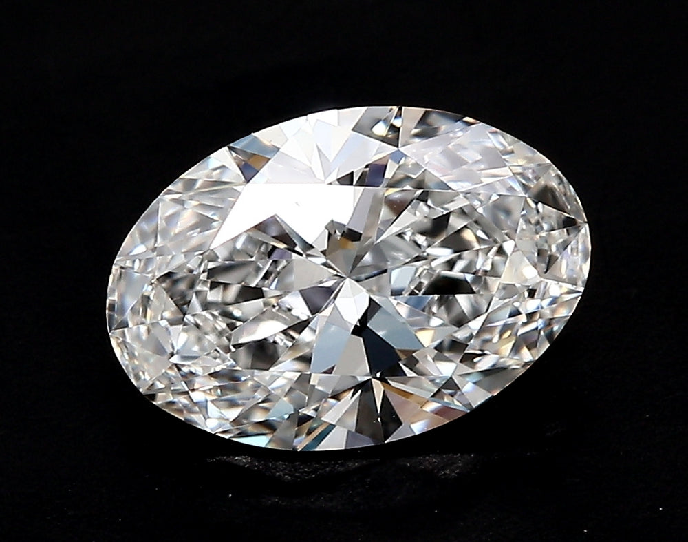 1.59 Carat Oval Lab Diamond with  Cut Diamond in 14KT  view 1
