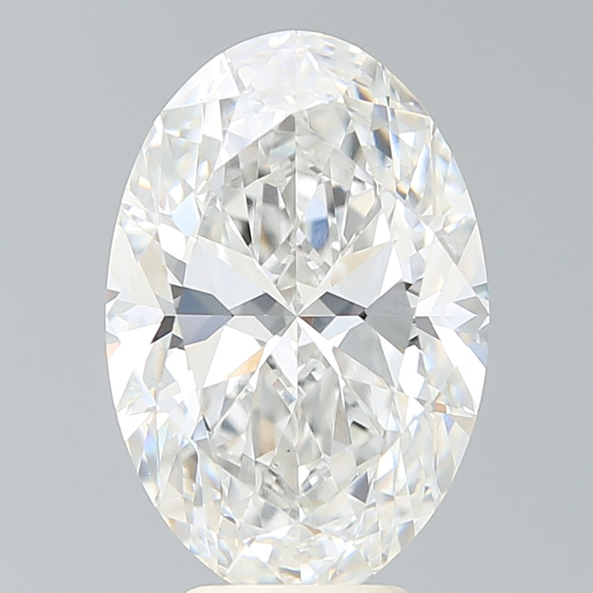5.55 Carat Oval Lab Diamond with  Cut Diamond in 14KT  view 1
