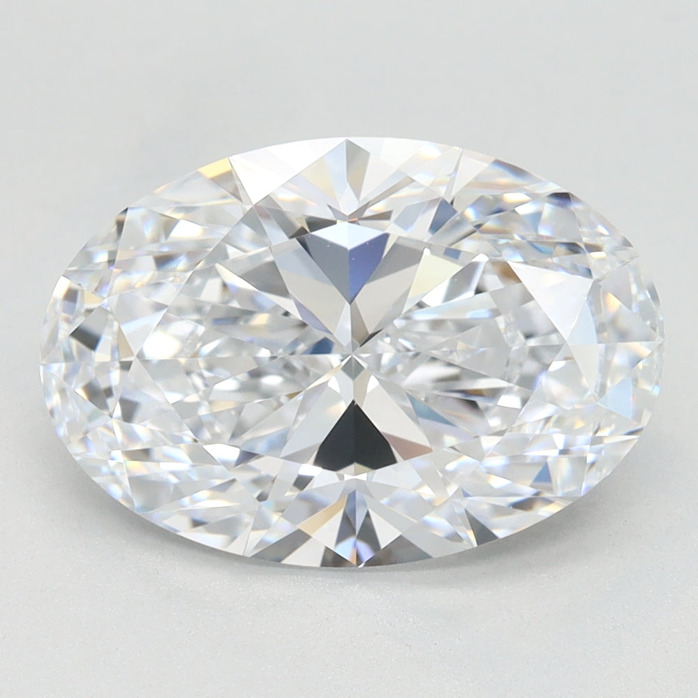 3.35 Carat Oval Lab Diamond with  Cut Diamond in 14KT  view 1
