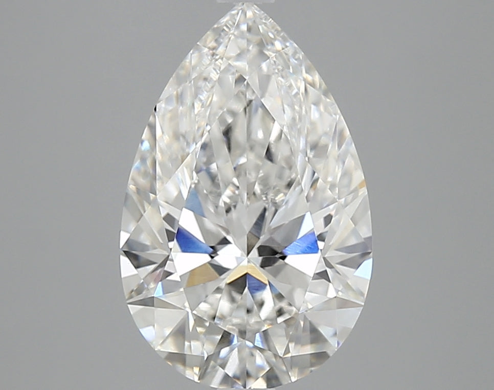 3.04 Carat Pear Lab Diamond with  Cut Diamond in 14KT  view 1
